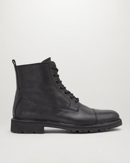 Bottes Belstaff Homme Alperton Noir Cuir Soldes HC1729386